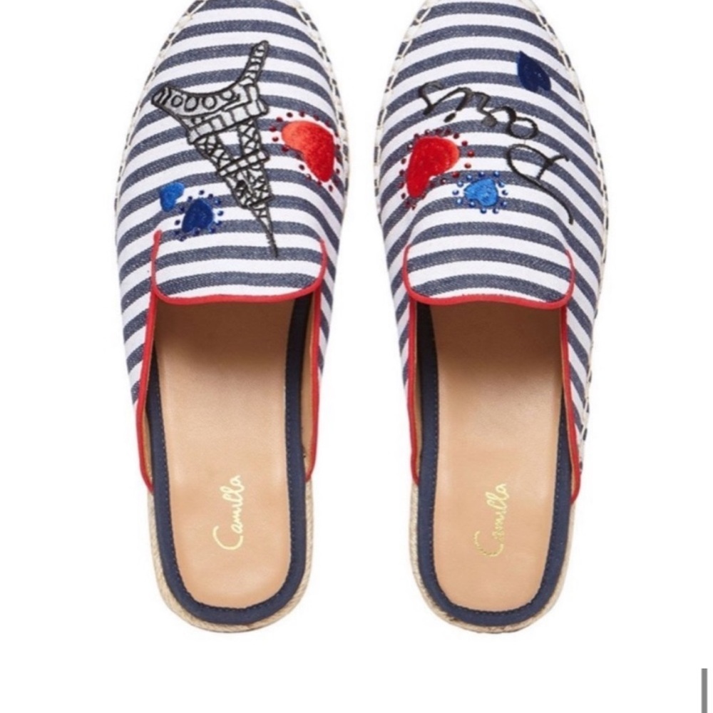 NEW Camilla Espadrille Paris Embroidery Mules